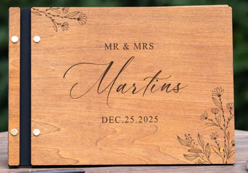 Personalized wooden guestbook